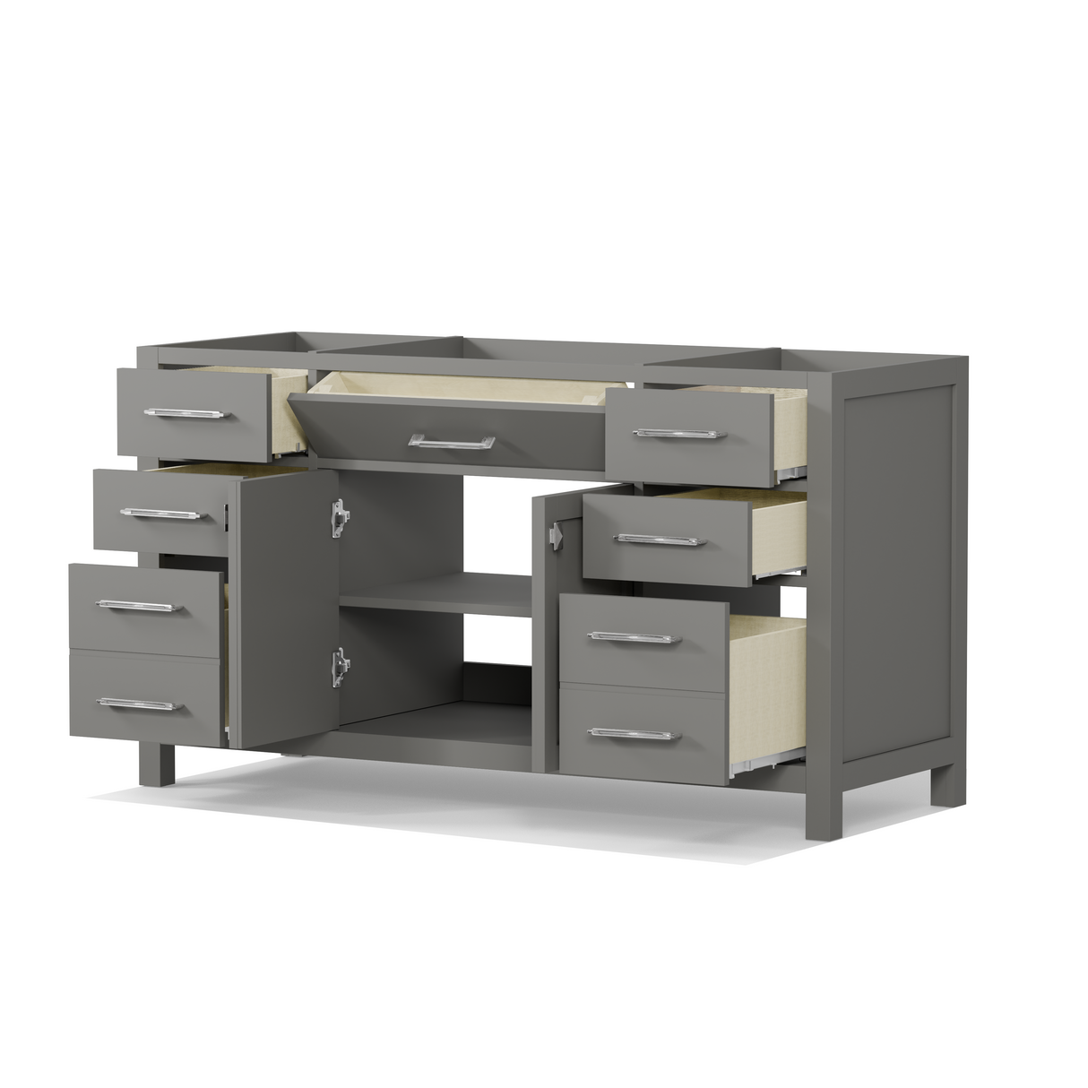 Grey single sink vanity base only