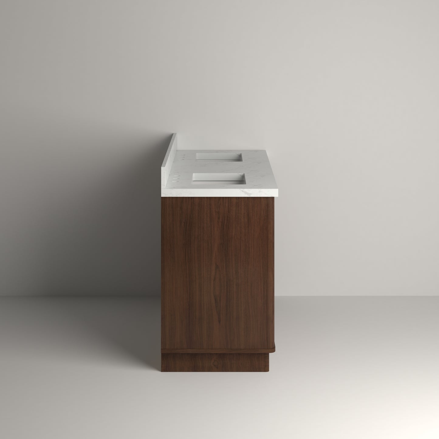 Kathryn 60" Double Vanity Cabinet with Square Sink and Statuario Venatio Marble Quartz Top