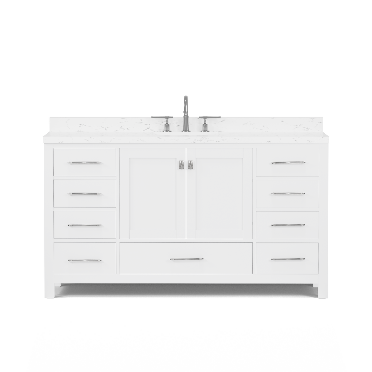 Caroline Avenue 60" Single Vanity Cabinet with Sink and Cultured Marble Top