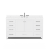 Caroline Avenue 60" Single Vanity Cabinet with Sink and Cultured Marble Top