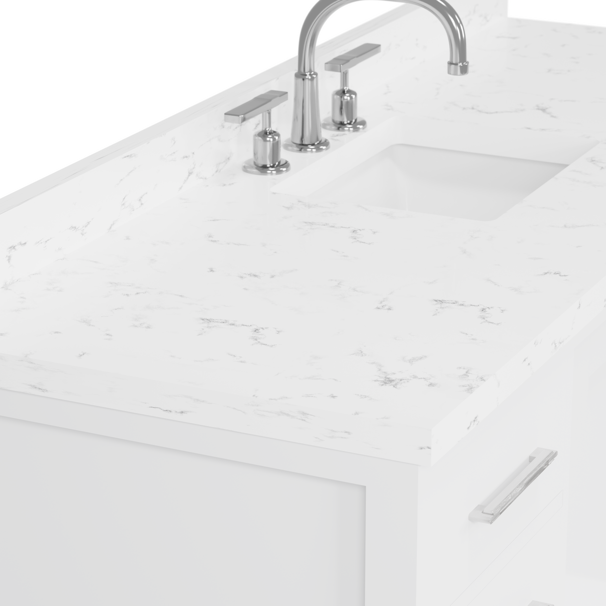 Caroline Avenue 60" Single Vanity Cabinet with Sink and Cultured Marble Top