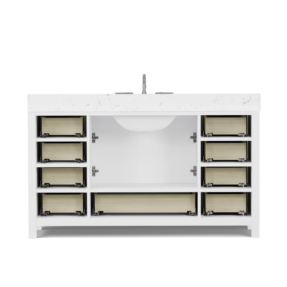 Caroline Avenue 60" Single Vanity Cabinet with Sink and Cultured Marble Top