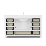 Caroline Avenue 60" Single Vanity Cabinet with Sink and Cultured Marble Top