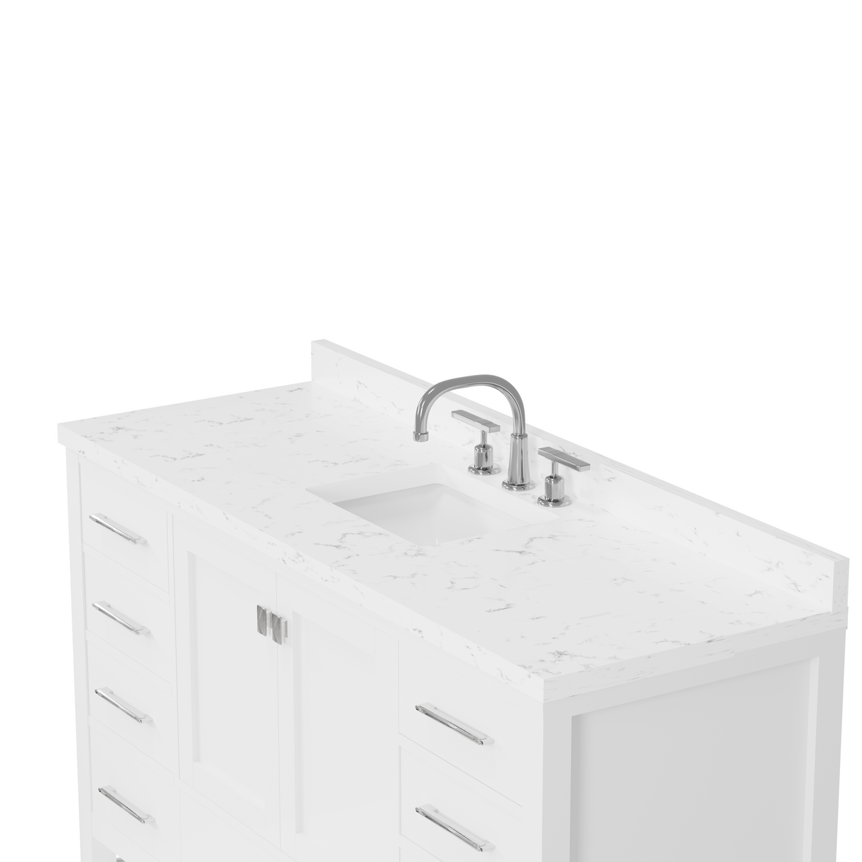 Caroline Avenue 60" Single Vanity Cabinet with Sink and Cultured Marble Top