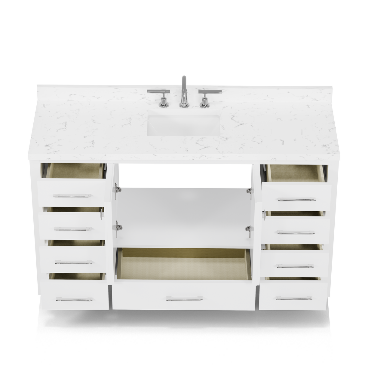 Caroline Avenue 60" Single Vanity Cabinet with Sink and Cultured Marble Top