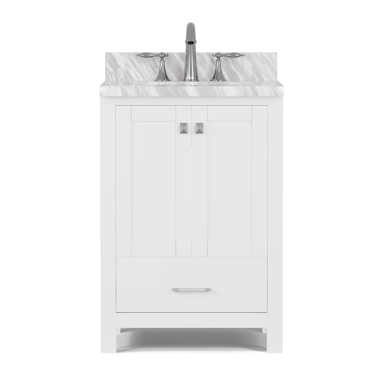 Caroline Avenue 24" Single Vanity Cabinet with Sink and Carrara Marble Top