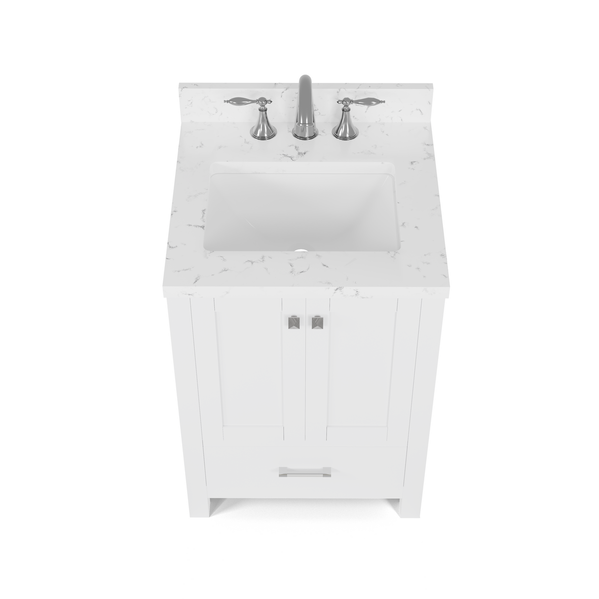 Caroline Avenue 24" Freestanding Single Vanity with Sink and Cultured Marble Top