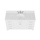 Caroline 60" Single Vanity Cabinet with Sink and Cultured Marbled Top