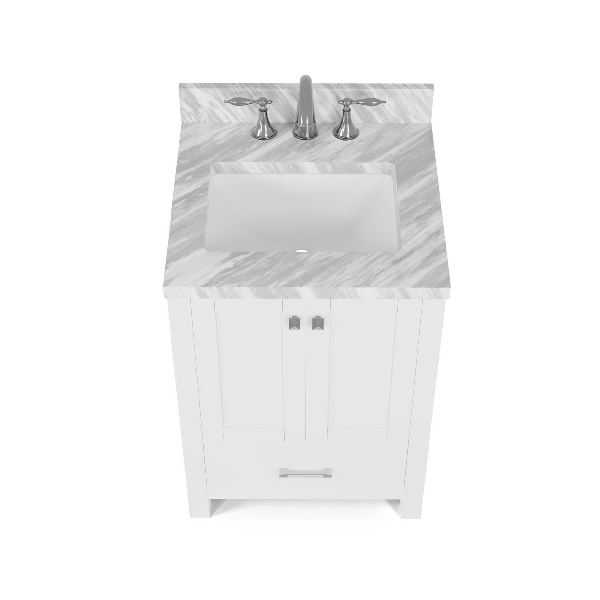 Caroline Avenue 24" Single Vanity Cabinet with Sink and Carrara Marble Top