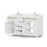 Caroline 60" Double Vanity with Sink and Cultured Marble Top