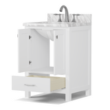Caroline Avenue 24" Single Vanity Cabinet with Sink and Carrara Marble Top