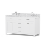 Caroline 60" Double Vanity Cabinet with Sink and Carrara Marble Top