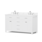 Caroline 60" Double Vanity with Sink and Cultured Marble Top