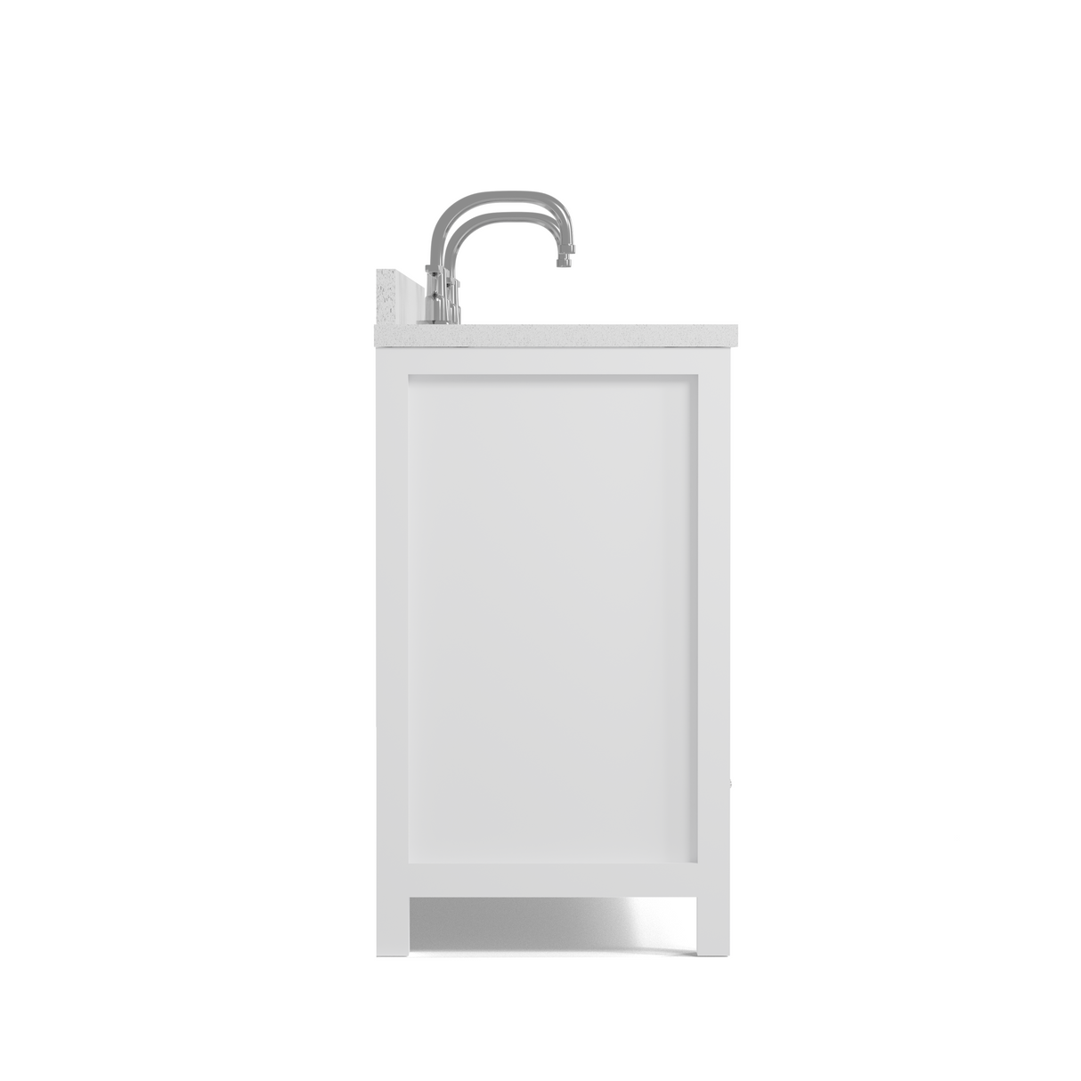 Caroline Avenue 72" Double Bathroom Vanity Cabinet with Sink and White Quartz Top