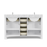 Caroline 60" Double Vanity Cabinet with Sink and Carrara Marble Top
