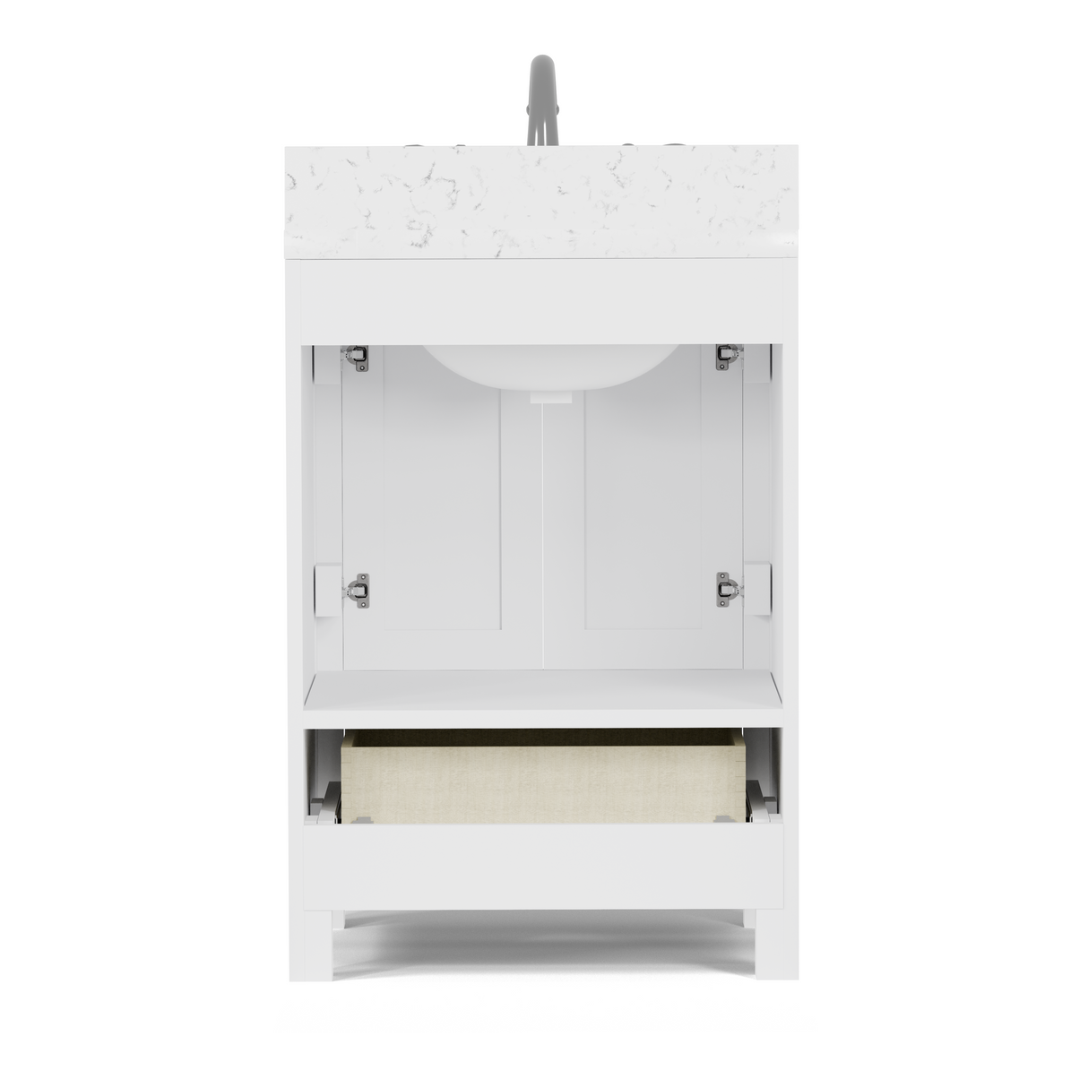 Caroline Avenue 24" Freestanding Single Vanity with Sink and Cultured Marble Top