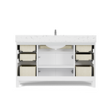 Caroline 60" Single Vanity Cabinet with Sink and Cultured Marbled Top