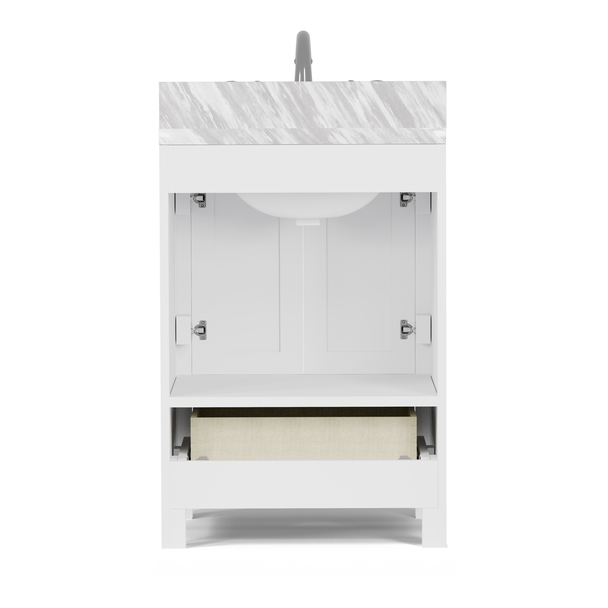 Caroline Avenue 24" Single Vanity Cabinet with Sink and Carrara Marble Top
