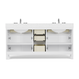 Caroline 72" Double Vanity Cabinet with Sink and Cultured Marble Top
