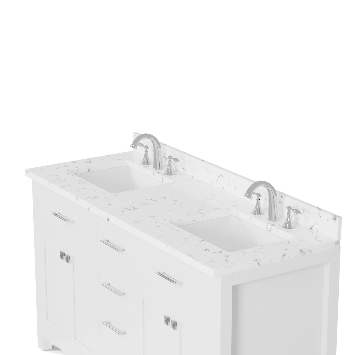 Caroline 60" Double Vanity with Sink and Cultured Marble Top