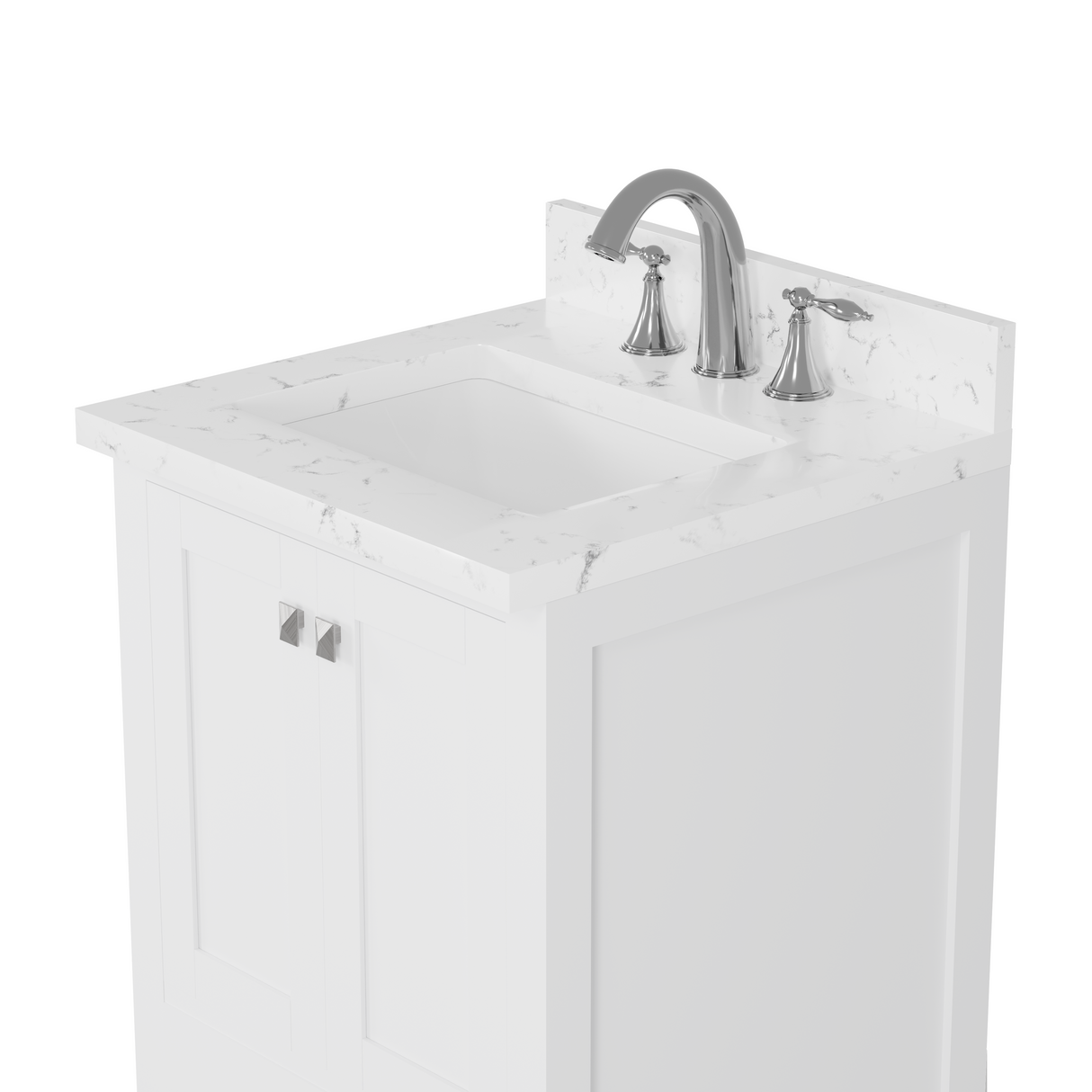 Caroline Avenue 24" Freestanding Single Vanity with Sink and Cultured Marble Top