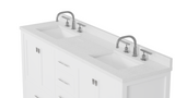 Caroline Avenue 72" Double Bathroom Vanity Cabinet with Sink and White Quartz Top