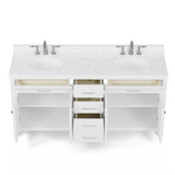 Caroline 72" Double Vanity Cabinet with Sink and Cultured Marble Top