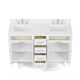 Caroline 60" Double Vanity with Sink and Cultured Marble Top