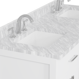 Caroline 60" Double Vanity Cabinet with Sink and Carrara Marble Top