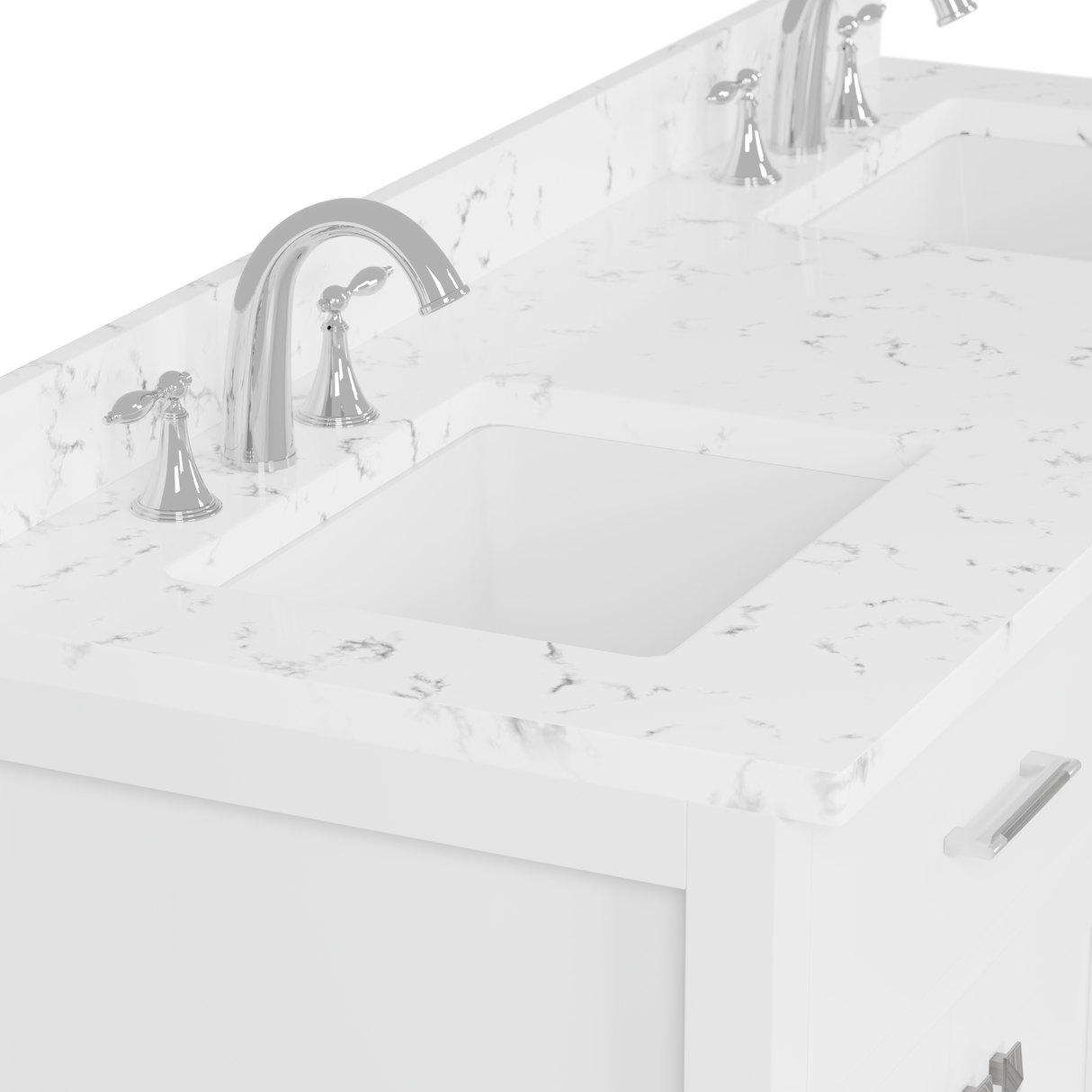 Caroline 60" Double Vanity with Sink and Cultured Marble Top