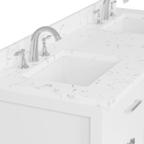 Caroline 60" Double Vanity with Sink and Cultured Marble Top