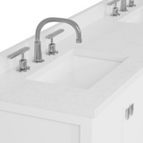 Caroline Avenue 72" Double Bathroom Vanity Cabinet with Sink and White Quartz Top