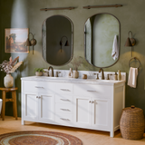 Caroline 72" Double Vanity Cabinet with Sink and Cultured Marble Top