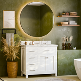Caroline Parkway 36" Freestanding Bathroom Vanity Cabinet with Sink and Cultured Marble Top