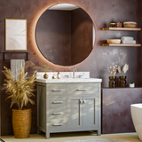Caroline Parkway 36" Freestanding Bathroom Vanity Cabinet with Sink and Cultured Marble Top