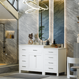 Caroline Parkway 57" Modern Bathroom Vanity with Sink and Cultured Marble Top