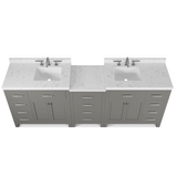 Caroline Parkway 93" Double Bathroom Vanity Cabinet with Sink and Cultured Marble Top