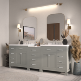 Caroline Parkway 93" Double Bathroom Vanity Cabinet with Sink and Cultured Marble Top