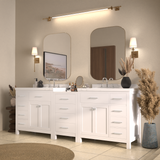 Caroline Parkway 93" Double Bathroom Vanity Cabinet with Sink and Cultured Marble Top