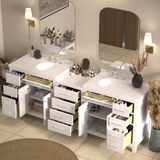 Caroline Parkway 93" Double Bathroom Vanity Cabinet with Sink and Cultured Marble Top