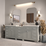 Caroline Parkway 93" Dual Bathroom Vanity Sink with White Quartz Top