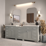 Caroline Parkway 93" Dual Bathroom Vanity Sink with White Quartz Top