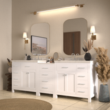 Caroline Parkway 93" Dual Bathroom Vanity Sink with White Quartz Top