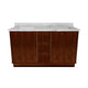 Kathryn 60" Double Bathroom Vanity Cabinet with Square Sink and Statuario Venatio Marble Quartz Top