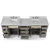 Caroline Parkway 93" Dual Bathroom Vanity Sink with White Quartz Top