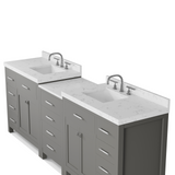 Caroline Parkway 93" Double Bathroom Vanity Cabinet with Sink and Cultured Marble Top